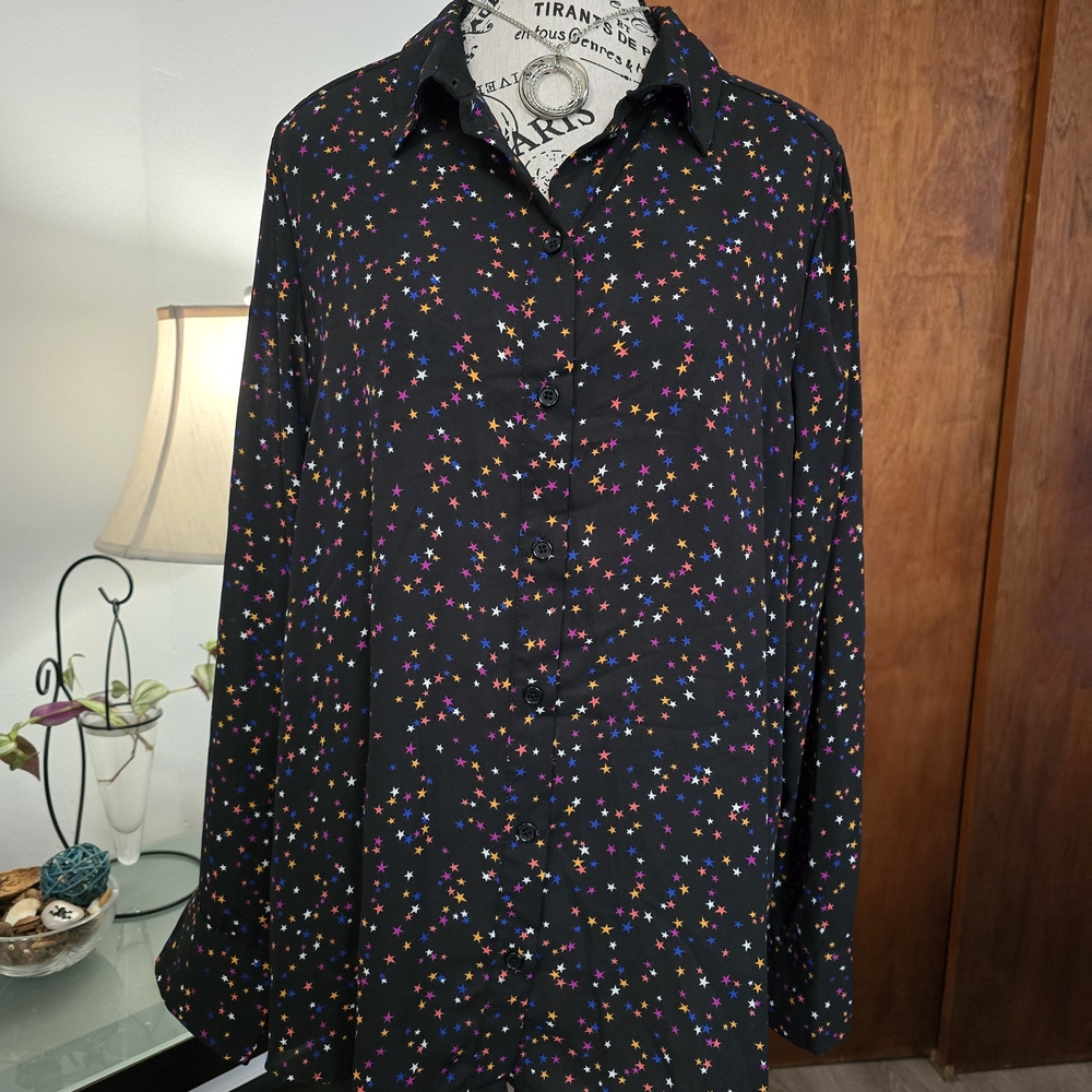 POPSUGAR Women's Multicolor Star Print Shirt